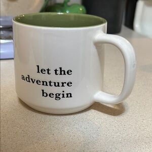 Target White Mug with Green Interior